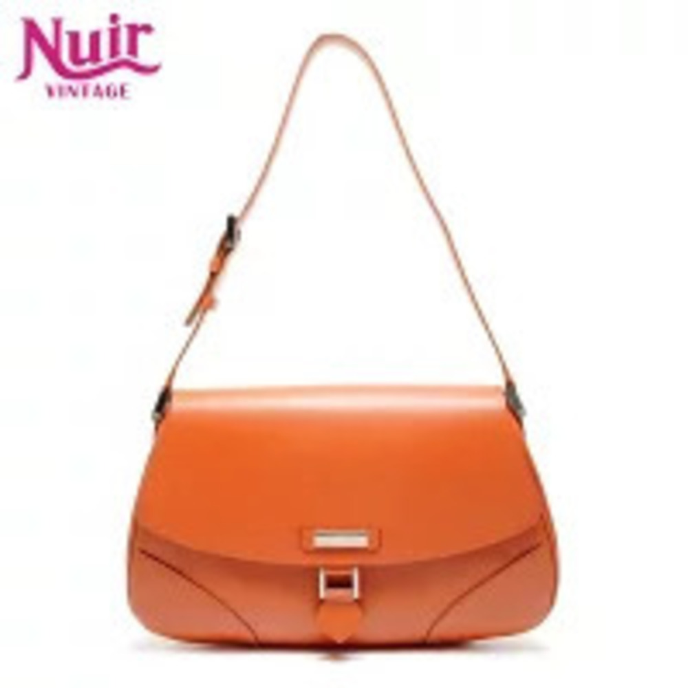 Burberry Leather One Shoulder Hobo Bag Orange